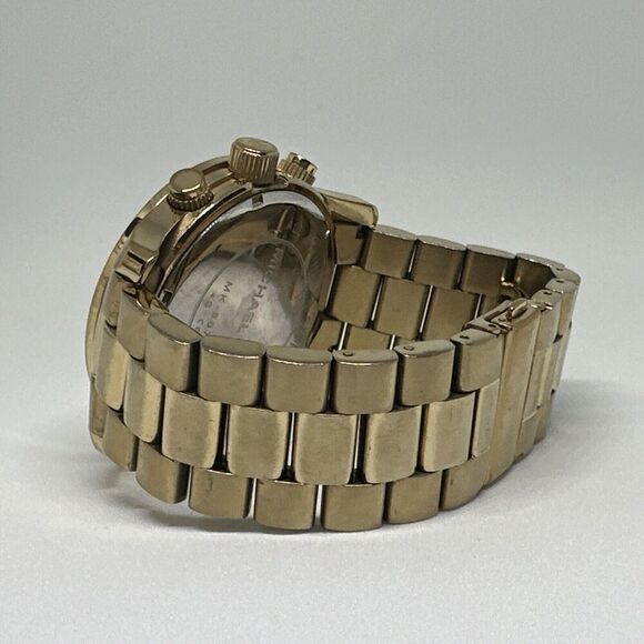 Michael Kors Runway MK8077 Men's Gold Stainless Steel Analog Dial Watch HME55 - Picture 8 of 11